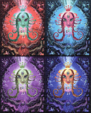 mushroom madonna, Blotter art Kamiel Proost, psychedelic blotter