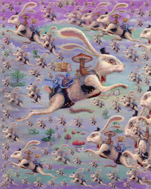 white rabbit, Blotter art Kamiel Proost, psychedelic blotter