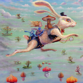 white rabbit, Blotter art Kamiel Proost, psychedelic blotter