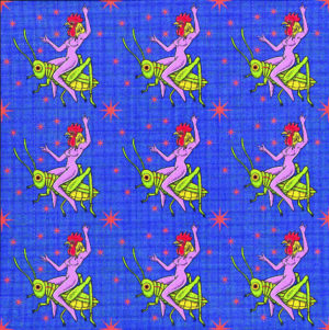 chicken woman on cricket blotter art collectables